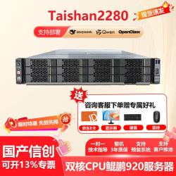 华为 泰山2280国产AI服务器（2颗32核鲲鹏920处理器2.6GHz共64核/32G内存/480G固态硬盘/RAID/双电）