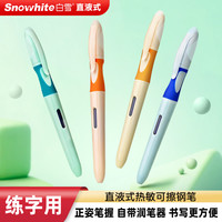 白雪 直液式热可擦钢笔2支 可换墨囊学生练字正姿钢笔C-501