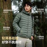 骆驼 火焰羽绒服男26新款情侣韩版轻薄显瘦连帽排骨羽绒内胆外套 青钝绿 M