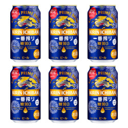 麒麟 无糖啤酒 Kirin 零糖质0一番榨拉格生啤精酿进口易拉罐 麒麟一番榨无糖啤酒烟花变色罐350ml*6罐