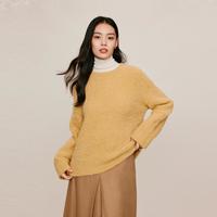 限尺码：伊芙丽 圈圈纱绒感羊驼毛高级感驼色百搭毛衣针织上衣女