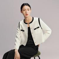 伊芙丽 秦岚代言小香风黑白撞色短外套春