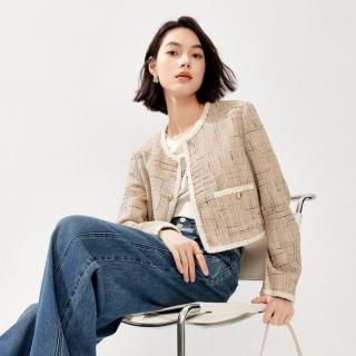 限尺码：伊芙丽 【重工亮丝小香风】千金气质外套 2024春