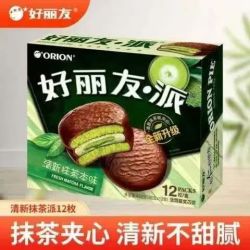 好丽友 派 量大实惠 清新抹茶本味 12枚装432g 纯正不腻