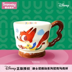 Disney迪士尼卡通动漫马克杯陶瓷水杯送礼物疯狂动物城可爱