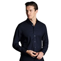 CHARLES TYRWHITT 修身海军蓝商务纯棉易打理高端免烫男士长袖衬衫