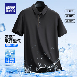 罗蒙 冰丝凉感短袖t恤新款易打理薄款Polo衫