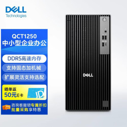 戴尔 Pro Tower QCT1250 台式机（i5-14500 16G 512G 集显) 定制商用办公电脑主机