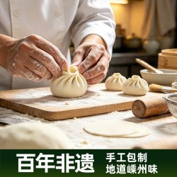 盐中甜 嵊州非遗手工老面酸菜猪肉小笼包（2袋16个）