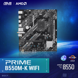 华硕 PRIME B550M-K WIFI主板支持CPU 5700X/5700G/5600（AMD B550/socket AM4）