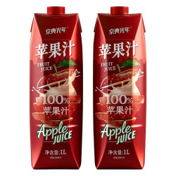 京典光年 100%NFC 苹果汁 1L×2瓶