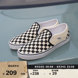 VANS 官方 Asher男女帆布鞋 黑白棋盘格（女款） 34.5