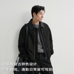 伯爵卓尔 巴恩风复古老钱拼色夹克男士外套
