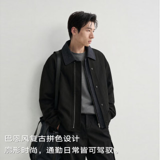 伯爵卓尔 巴恩风复古老钱拼色夹克男士外套