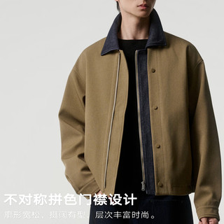 伯爵卓尔 B632132 巴恩风复古拼色夹克 卡其色 XL