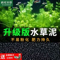 疯狂水草 鱼缸造景水草泥和种子底砂装饰生态套餐水草用品 强肥水草泥1L（约2斤）+小对叶种子