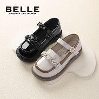 百亿补贴：百丽 女童皮鞋软底防滑洋气百搭时尚休闲小香风经典乐福鞋演出鞋