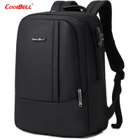 coolbell COOL BELL大容量商务电脑包15.6寸男时尚高级感旅行干湿分离双肩背包 黑色8311 军绿色8311