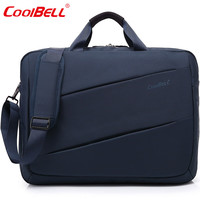 coolbell COOL BELL男士商务单肩斜挎手提包防水耐磨笔记本电脑包 蓝色2068 17寸