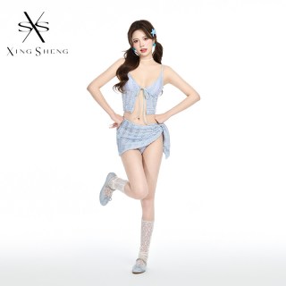 型盛 泳衣女韩国ins高级感度假温泉分体性感比基尼显瘦三件套遮肚泳装