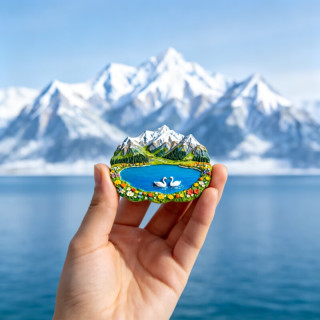 艾格辰 新疆赛里木湖文创冰箱贴3D立体树脂强力磁吸贴旅游纪念品磁性贴 赛里木湖
