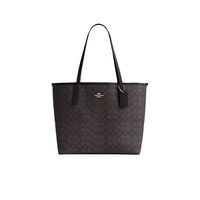 COACH City33托特包 黑棕色大号 33*29*16cm