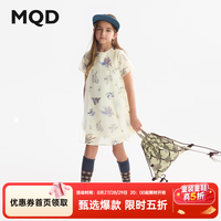 马骑顿 童装女童连衣裙夏季新款满版印花甜美国风儿童公主裙子 花色 140
