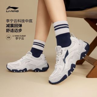 李宁 红糖 运动休闲鞋减震回弹网面透气防滑耐磨百搭厚底增高时尚