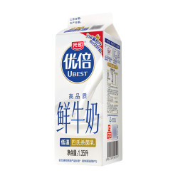 光明 优倍 3.6g蛋白质 高品质鲜牛奶 1.35L