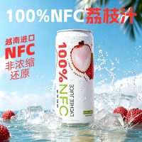 轻果姿 越南进口100%NFC荔枝汁易拉罐装 果汁饮料 250ml*4瓶 整箱装