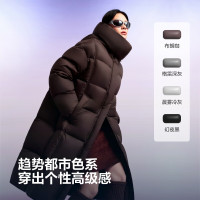 波司登 25羽绒服女过膝长款90绒泡芙高充绒遮肉显瘦冬厚款外套