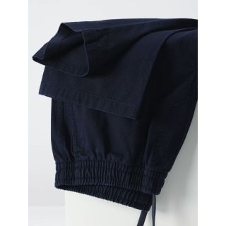 马登 300g靛蓝色100%新疆长绒棉水洗休闲裤男士春秋款长裤宽松直筒裤子