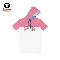 Aape 女装春夏字母彩色印花撞色拼接笑脸短袖连衣裙8410XXI