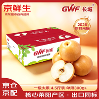 京鲜生 长城羊脂秋月梨 净重4.5斤装 大果5-7粒 单果300g+