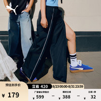 PUMA 宽松排扣直筒阔腿运动裤女夏季黑色休闲梭织裤631728 黑色-01 XL (170/70A)