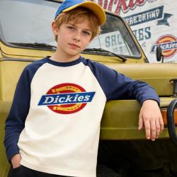 Dickies 儿童T恤长袖春季2026新青少年男孩女孩衣服休闲潮酷童装上衣