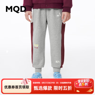 马骑顿 童装男童24春针织运动裤中大儿童学院卫裤 麻灰 140cm