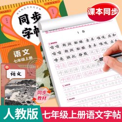 七年级上册下册语文同步字帖正楷人教版 初一7上正版钢笔硬笔书法生字
