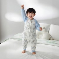 阳阳韩韩 婴儿分腿睡袋秋冬加厚保暖防踢被子宝宝连体式夹棉长袖拉链家居服
