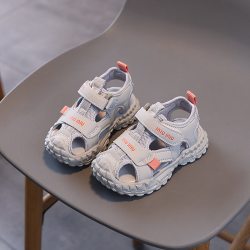 Brangdy 儿童凉鞋夏季2026新款男童包头软底女宝宝鞋子透气运动沙滩鞋白色