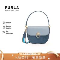 FURLA CIRCE系列女式斜挎包 浅蓝色+牛仔蓝色 S