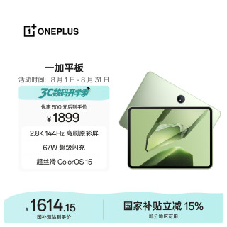 一加 平板 11.61英寸 Android 平板电脑（2800*2000、天玑 8350、8GB、256GB、WiFi版、苔原绿）
