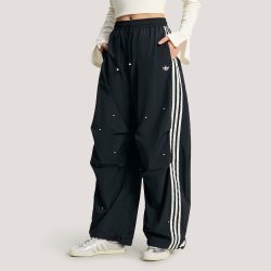 adidas 滔搏adidas阿迪达斯三叶草女子宽松阔腿运动休闲梭织长裤KS2865