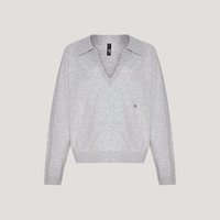 adidas 滔搏丨adidas阿迪达斯女子时尚V领POLO衫运动休闲长袖T恤KX0225