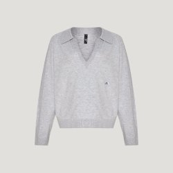 adidas 滔搏丨adidas阿迪达斯女子时尚V领POLO衫运动休闲长袖T恤KX0225