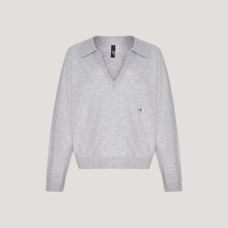 adidas 滔搏丨adidas阿迪达斯女子时尚V领POLO衫运动休闲长袖T恤KX0225