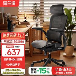 黑白调 P2 Pro 二代 人体工学椅 曜黑 标配款