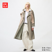 优衣库 487420 女装风衣 深橄榄色 M