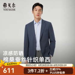 雅戈尔 菠萝纹花型 男士西服