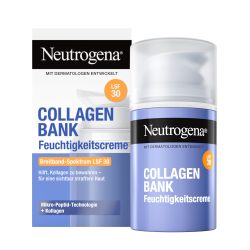 Neutrogena 露得清胶原蛋白银行保湿霜 SPF 30 - 抗衰老日霜采用微肽技术,面部胶原蛋白霜,紧致抗皱护理(50 毫升)